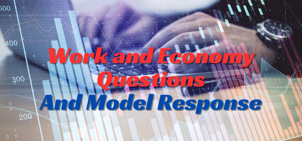 work and economy questions and model response